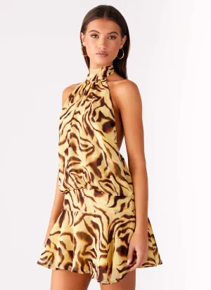 Body Flow Zulla Backless Mini Dress - Laguna Print