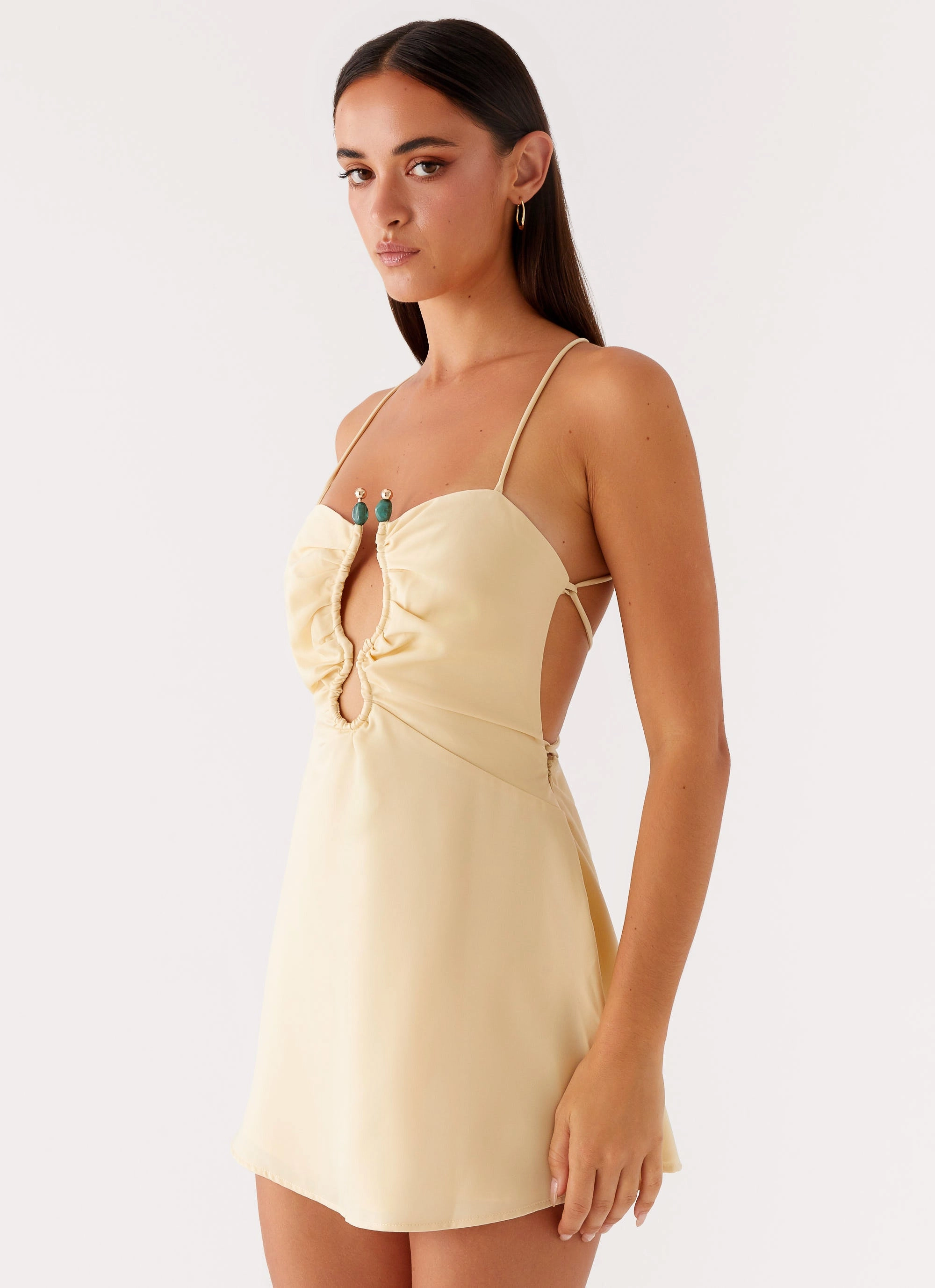 London Edge Timeless Layering Zuma Mini Dress - Yellow