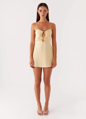 Flowy-Shape Zuma Mini Dress - Yellow